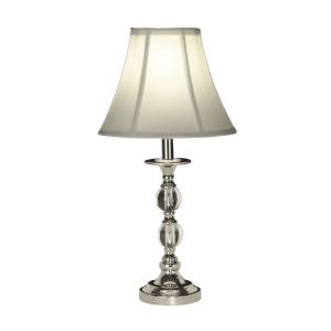 19 Polished Nickel White Ivory Drum Shade Marianne Crystal Table Lamp - All