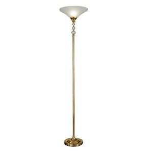72 Antique Brass Frosted White Shade Contemporary-Style Torchiere Optic Orb Glass Floor Lamp - All