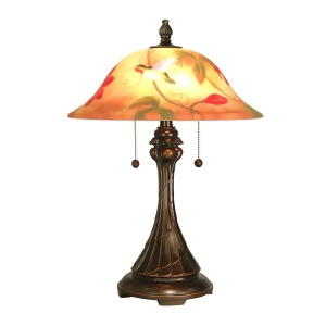 22.5 Antique Golden Sand Tropical Sun Table Lamp with Hand Painted Glass Shade - All