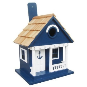 9.5 Fully Functional Nautical Themed Navy Anchor Cottage Outdoor Bird House - All