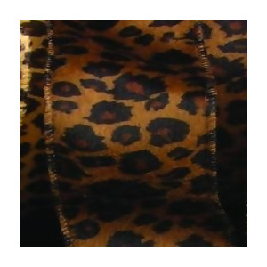 Dark Leopard Animal Print Wired Craft Ribbon 2 x 22 Yards - All