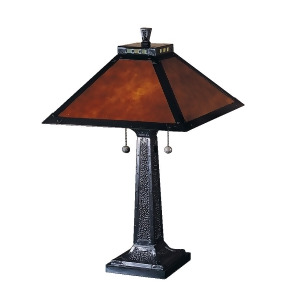 24.5 Bronze Mica Camelot Mission-Style Multi-Light Table Lamp - All