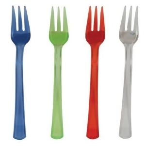 Club Pack of 288 Multi-Colored Translucent Trend Ware Mini Premium Heavy-Duty Plastic Party Forks 4 - All