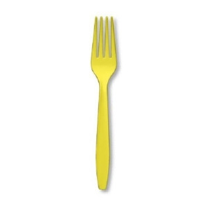 Club Pack of 288 Mimosa Yellow Premium Plastic Party Forks - All