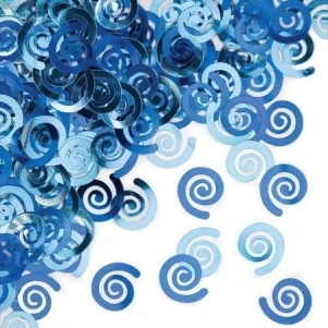 Club Pack of 12 True Blue Swirls Celebration Confetti Bags 0.5 oz. - All