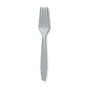 Club Pack of 600 Shimmering Silver Premium Plastic Party Forks - All