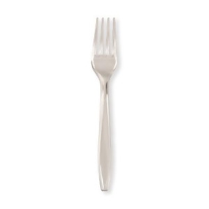 Club Pack of 288 Modern Clear Premium Heavy-Duty Plastic Party Forks - All