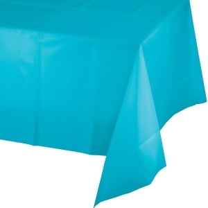 Club Pack of 12 Bermuda Blue Disposable Plastic Banquet Party Table Cloth Covers 9' - All