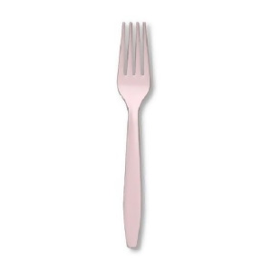 Club Pack of 600 Classic Baby Pink Premium Heavy-Duty Plastic Party Forks - All