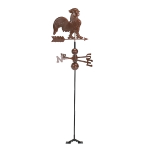 3' Polished Chocolate Brown Rooster Outdoor Weathervane - All