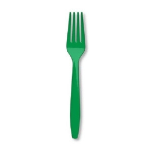 Club Pack of 288 Emerald Green Premium Plastic Party Forks - All