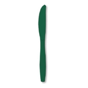Club Pack of 288 Hunter Green Premium Heavy-Duty Plastic Party Knives - All