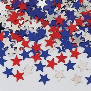 Club Pack of 12 Red White and Silver Star Shaped Party Confetti Bags 0.5 oz. - All