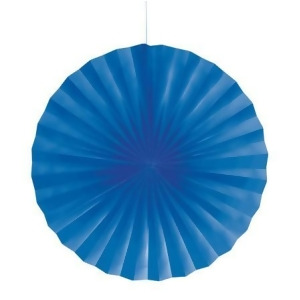 Club Pack of 12 True Blue Hanging Tissue Paper Fan Party Decorations 16 - All
