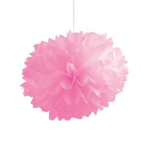 Club Pack of 36 Cotton Candy Pink Fluffy Hanging Tissue Ball Party Decorations 16 - All