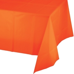 Club Pack of 12 Sunkissed Orange Plastic Tablecloth Tablecovers 9' - All