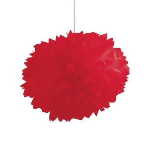 Club Pack of 36 Classic Red Fluffy Hanging Tissue Ball Party Decorations 16 - All