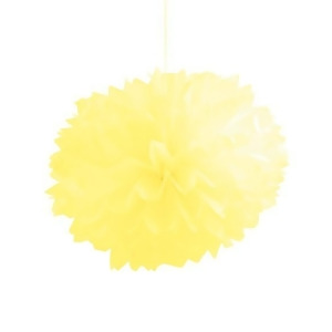 Club Pack of 36 Mimosa Yellow Fluffy Hanging Tissue Ball Party Decorations 16 - All