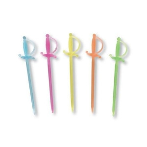 Club Pack of 864 Multi-Color Neon Sword Food Drink or Decoration Party Picks 3 - All