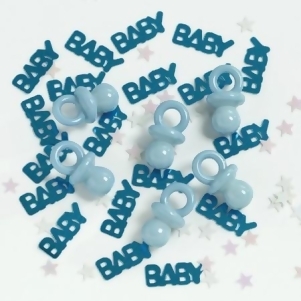 Club Pack of 12 Blue and Pacifier Baby Shower Celebration Confetti Bags 0.5 oz. - All