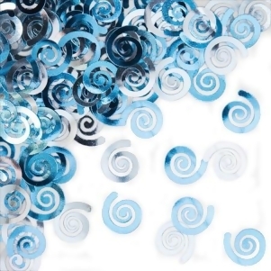 Club Pack of 12 Pastel Blue Swirls Celebration Confetti Bags 0.5 oz. - All