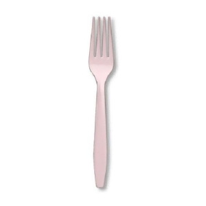 Club Pack of 288 Classic Baby Pink Premium Heavy-Duty Plastic Party Forks - All