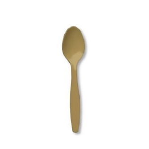 Club Pack of 288 Glittering Gold Premium Heavy-duty Plastic Party Spoons - All