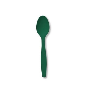 Club Pack of 288 Hunter Green Premium Heavy-Duty Plastic Party Spoons - All