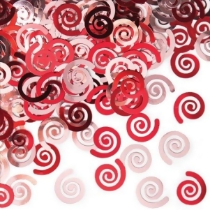 Club Pack of 12 Metallic Classic Red Swirls Celebration Confetti Bags 0.5 oz. - All