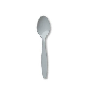 Club Pack of 600 Shimmering Silver Premium Heavy-Duty Plastic Party Spoons - All