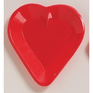 Club Pack of 24 Red Heart Disposable Plastic Card Night Party Mini Snack Trays 6 - All
