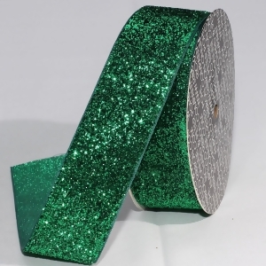 Forest Green Glitter Woven Edge Velvet Craft Ribbon 1.5 x 11 Yards - All