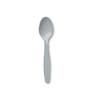 Club Pack of 288 Shimmering Silver Premium Heavy-Duty Plastic Party Spoons - All