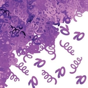 Club Pack of 12 Metallic Purple Number Celebration Confetti Bags 0.5 oz. - All