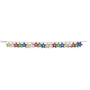 Club Pack of 12 Multi-Colored Star Confetti Garland Party Decorations 9' - All