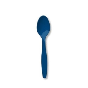 Club Pack of 600 Navy Blue Premium Heavy-Duty Plastic Party Spoons - All