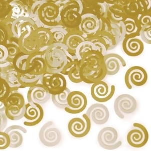 Club Pack of 12 Mimosa Gold Swirls Party Confetti Bags 0.5 oz. - All