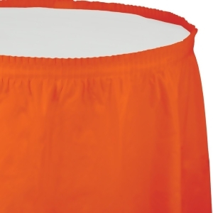 Pack of 6 Sunkissed Orange Pleated Disposable Plastic Picnic Party Table Skirts 14' - All