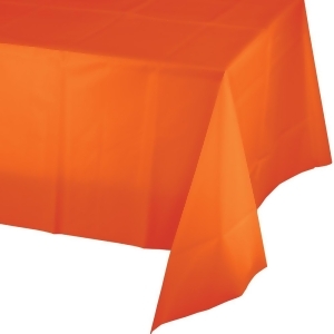 Club Pack of 24 Sunkissed Orange Plastic Tablecloth Tablecover 9' - All