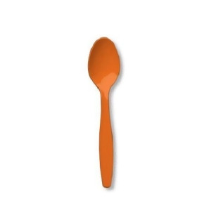 Club Pack of 600 Sunkissed Orange Premium Heavy-Duty Plastic Party Spoons - All
