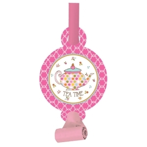 Club Pack of 96 Pink Tea Time Medallion Blowout Noisemaker Party Favors - All