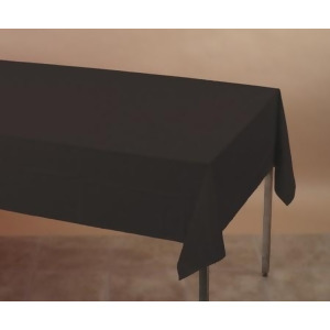 Club Pack of 24 Jet Black Plastic Tablecloth Tablecovers 9' - All