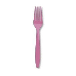 Club Pack of 600 Cany Pink Premium Heavy-Duty Plastic Party Forks - All