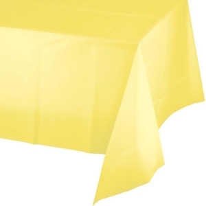 Club Pack of 12 Mimosa Yellow Disposable Plastic Table Cloth Covers 9' - All