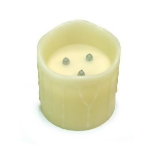 6 x 6 Ivory Flameless Wax Dripping Led Pillar Candle w/Timer - All