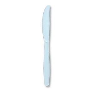 Club Pack of 600 Pastel Blue Premium Heavy-Duty Plastic Party Knives - All