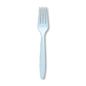 Club Pack of 600 Pastel Blue Premium Heavy-Duty Plastic Party Forks - All