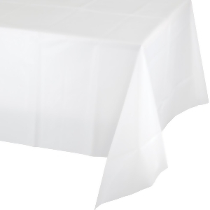 Club Pack of 12 White Disposable Plastic Table Cloth Covers 9' - All