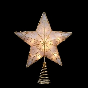 11.75 Lighted Gold Reflector Star Christmas Tree Topper Clear Lights - All