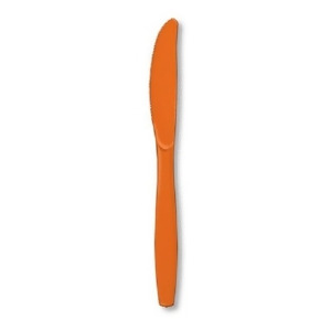 Club Pack of 600 Sunkissed Orange Premium Heavy-Duty Plastic Party Knives - All